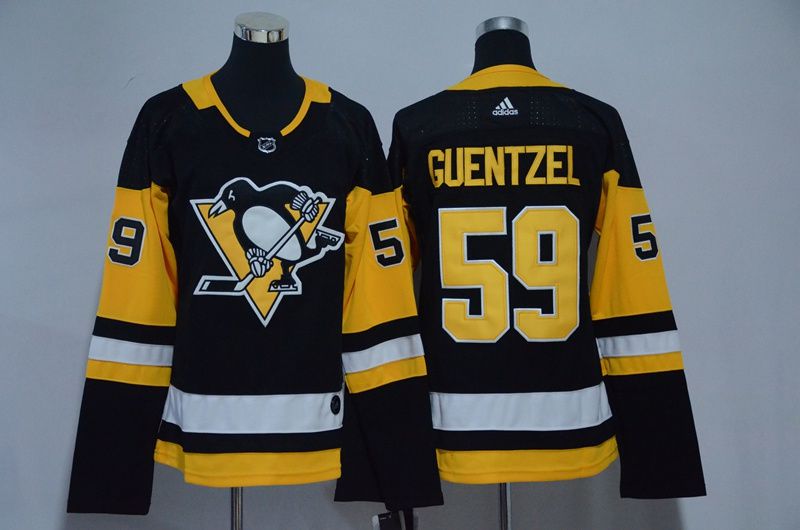 Women Pittsburgh Penguins #59 Guentzel Black Hockey Stitched Adidas NHL Jerseys